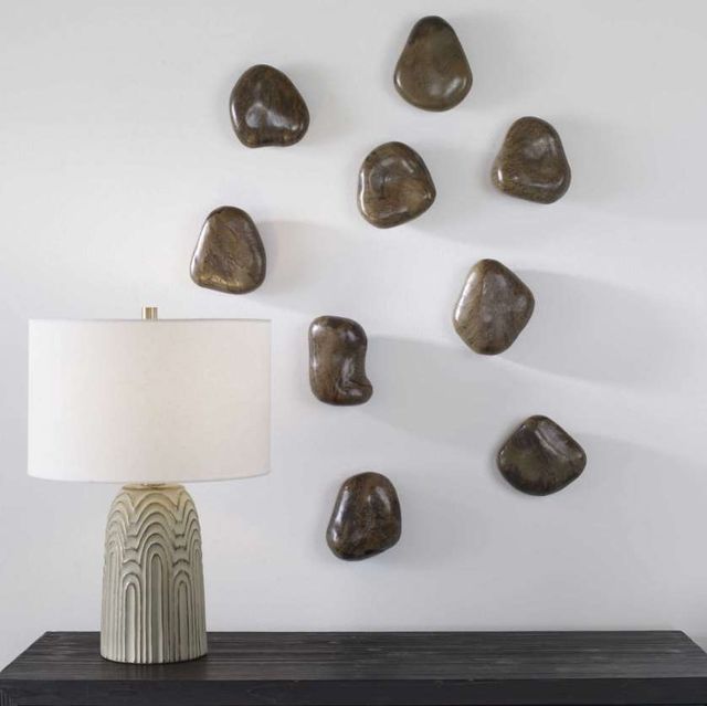 Uttermost® Pebbles 9-Piece Walnut Brown Wall Decor Set-1
