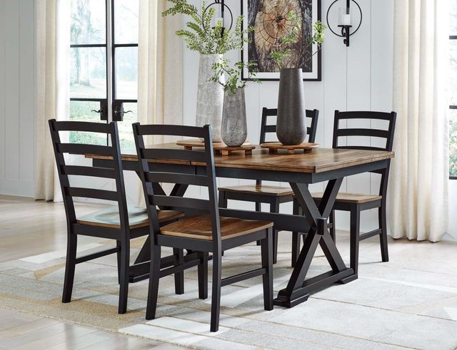 Signature Design by Ashley® Wildenauer 5-Piece Brown/Black Dining Table Set-3