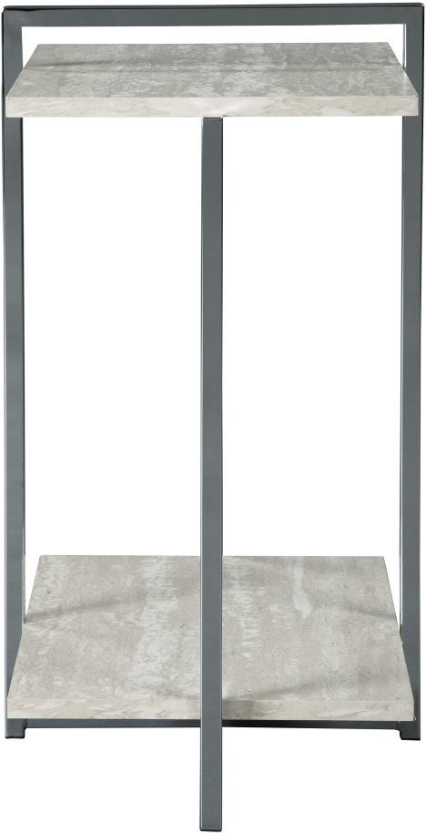 Signature Design by Ashley® Bodalli Off White Chairside End Table with Chrome Metal Frame-1