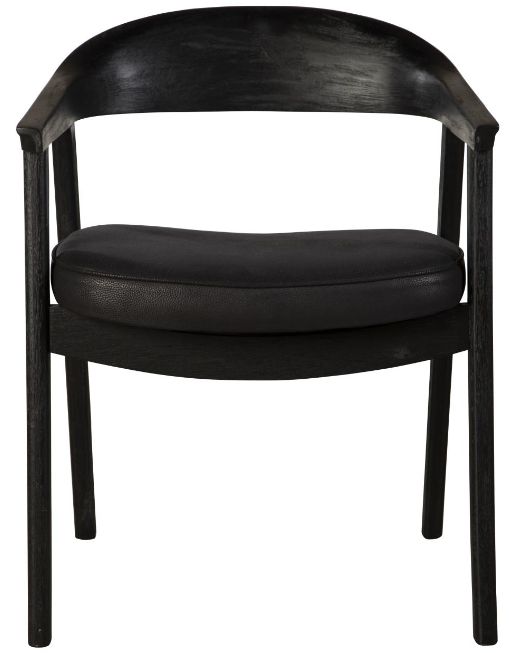 Nest Home Collections Vanessa Matte Black/Black Faux Leather Arm Chair-1