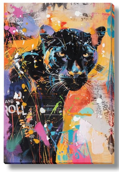 Classy Living Expressive Electrified Urban Panther Wall Art-0