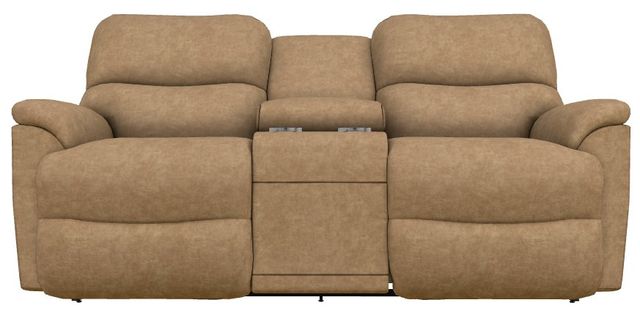 La-Z-Boy® Trouper Camel Manual Reclining Loveseat with Console-1