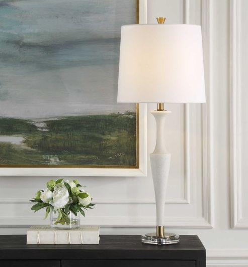 Uttermost® Colette White Stone Table Lamp-1