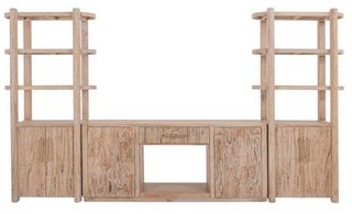 International Furniture Direct Balam Stained White TV Stand