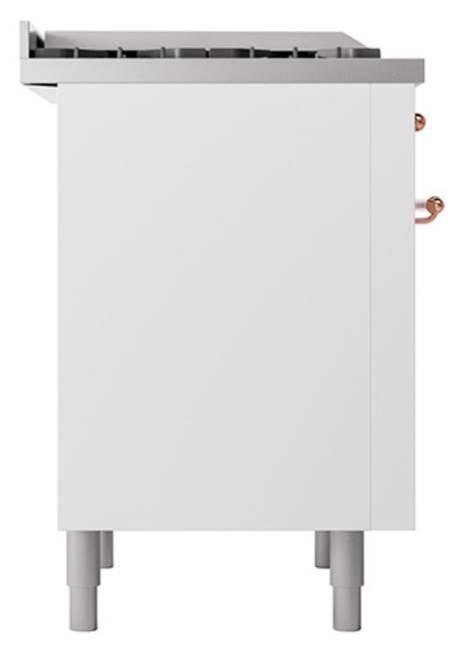 Ilve® Nostalgie II Noblesse 36'' White Pro Style Dual Fuel Range with Copper Trim-2