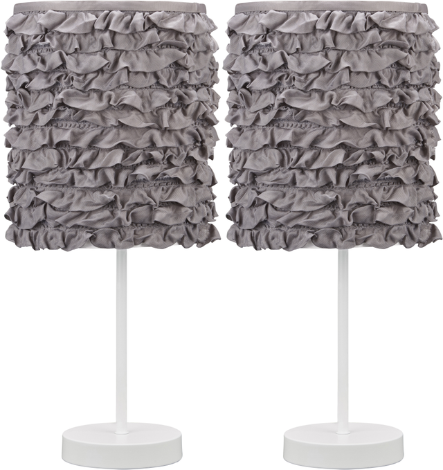 Signature Design by Ashley® Mirette 2-Piece Gray/White Table Lamp Set-0