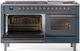 Ilve® Nostalgie II Series 60" Blue Grey Pro Style Dual Fuel Range-2