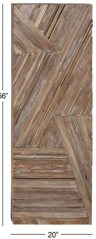 Deco Marche Brown Geometric Handmade Linear Wall Decor-3