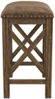 HH2 Home Willlow Bend 2-Piece Antique Walnut/Weathered Brown Leather Counter Stool-3