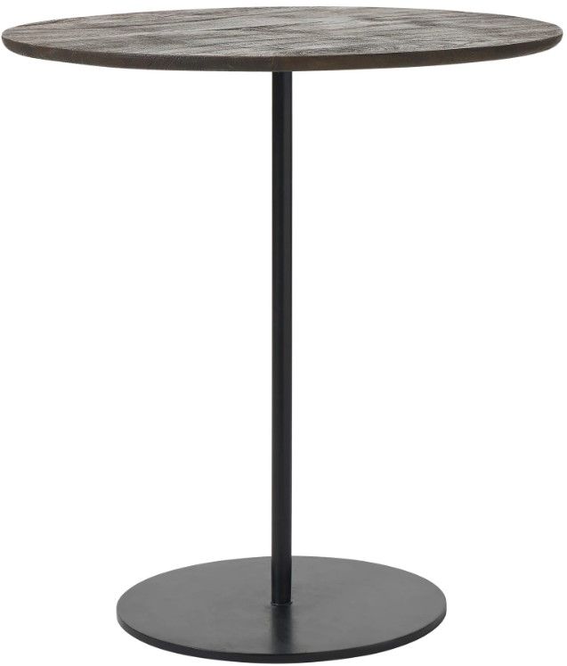 Renwil® Argos Walnut Side Table with Matte Black Base-0