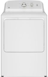 GE® 7.2 Cu. Ft. White with Silver Matte Backsplash Electric Dryer