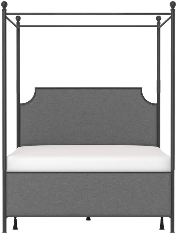 HH2 Home McArthur Gray/Matte Black Queen Canopy Bed-1
