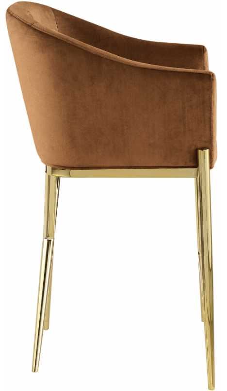 Meridian Furniture Xavier Saddle/Gold Velvet Counter Stool-2