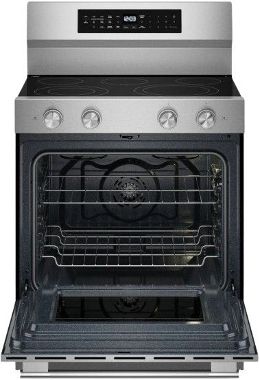KitchenAid® 30" PrintShield™ Stainless Steel Freestanding Electric Range with Convection Cooking Modes-1