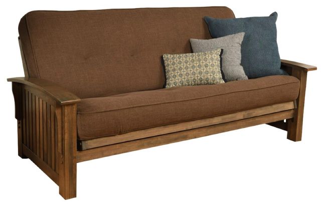 Kodiak Furniture Washington Linen Cocoa/Rustic Walnut Full Futon with Mattress-0