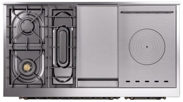 Ilve® Nostalgie II Series 48" Glossy Black Pro Style Dual Fuel Range-3