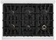 ZLINE Classic 36" Satin Stainless Steel Pro Style Dual Fuel Range with Black Matte Door and Champagne Bronze Accents-3