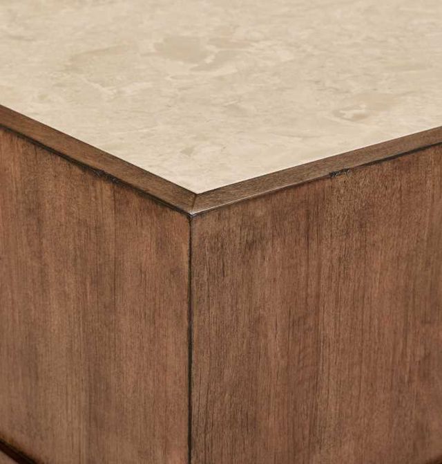 Liberty Furniture Shaker Lakes White Chairside Table with Harvest Brown Base-4
