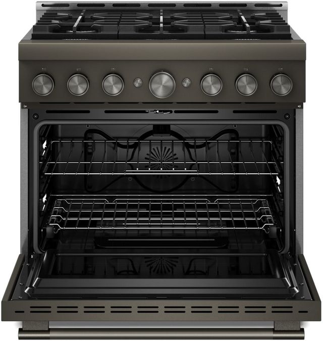 KitchenAid® 36" Black Ore 6 Burner Pro Style Gas Range with No Preheat Air Fry Mode-1