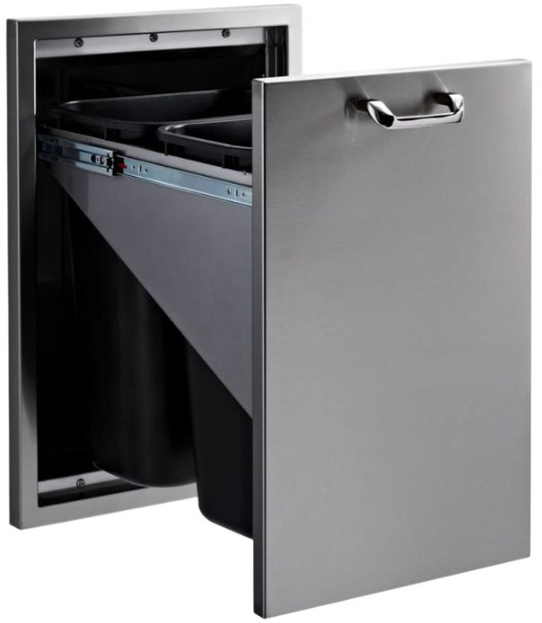 LYNX® Professional Classic 20" Stainless Steel Outdoor Trash and Recycle Center-1