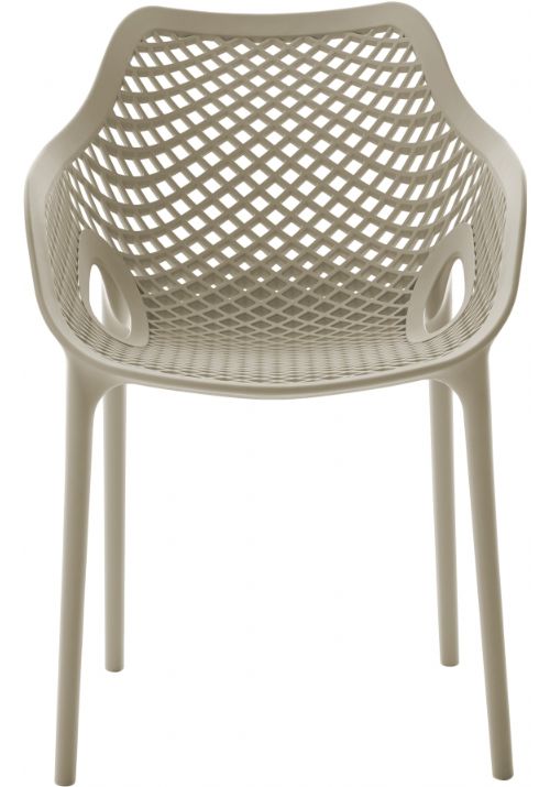 Meridian Furniture Mykonos Taupe Plastic Outdoor Patio Dining Chair-1