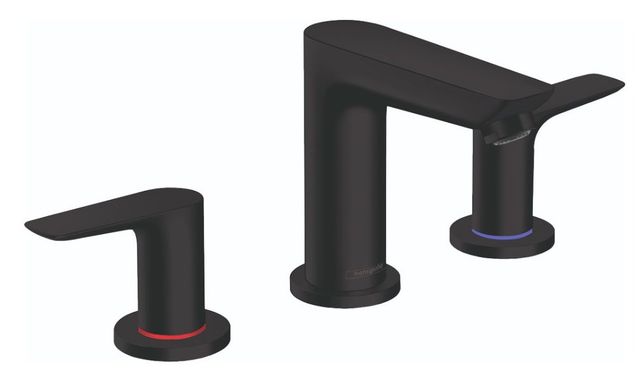 Hansgrohe Talis E Matte Black Widespread Faucet 150 with Pop-Up Drain-0