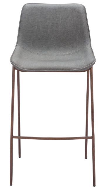 Zuo® Modern Magnus Slate Gray/Walnut Barstool-2