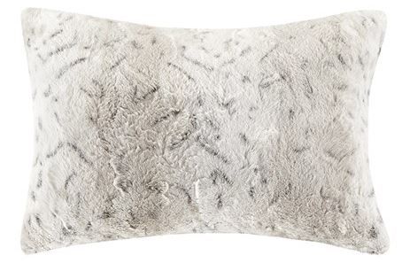 Olliix by Madison Park Zuri Snow Leopard Full/Queen Faux Fur Comforter Set-1