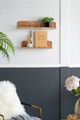 A & B Home Natural Brown 24" Burl Wood Floating Wall Shelf-4