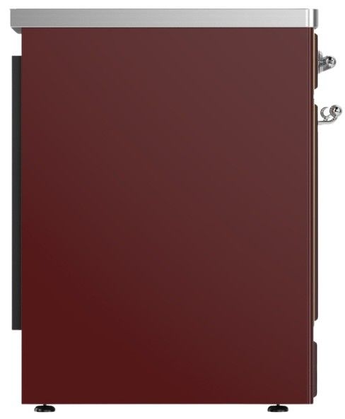 Ilve® Majestic III 30" Burgundy Pro Style Induction Range with Solid Door and Chrome Trim-3