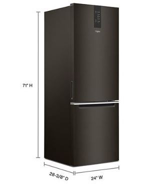 Whirlpool® 24" 12.7 Cu. Ft. Black Stainless Steel Bottom Freezer Refrigerator-2