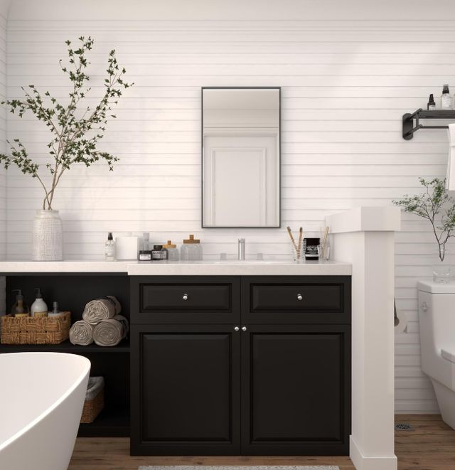 Deco Marche Black 32" Thin Minimalistic Frame Wall Mirror-4