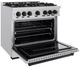 ZLINE Classic Autograph Edition 36" Satin Stainless Steel Pro Style Gas Range with Matte Black Accents-3
