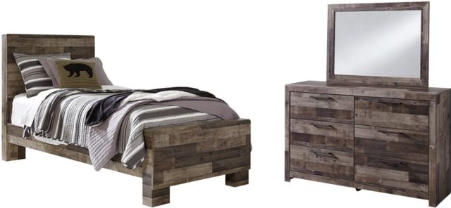 Benchcraft® Derekson 3-Piece Multi Gray Twin Panel Bed Set-0