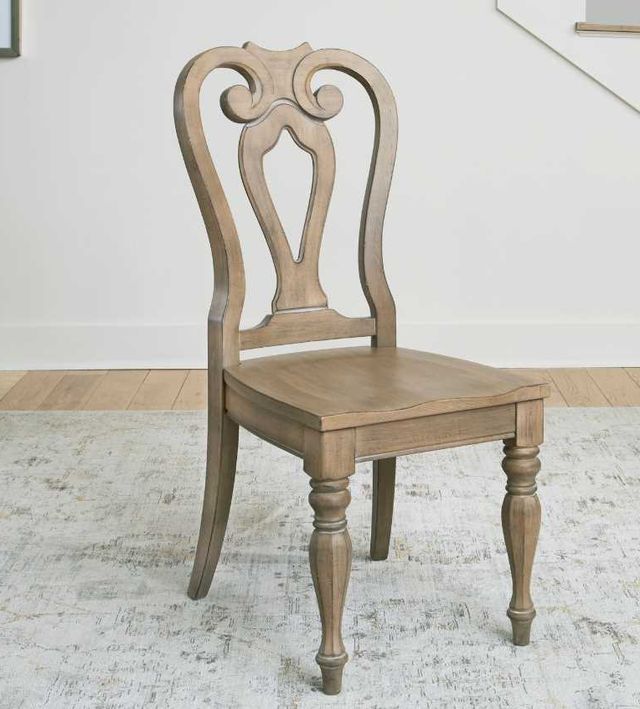 Liberty Furniture Magnolia Manor Weathered Bisque Splat Back Side Chair-1