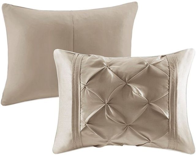 Olliix by Madison Park Laurel 7 Piece Taupe Full Tufted Comforter Set-2