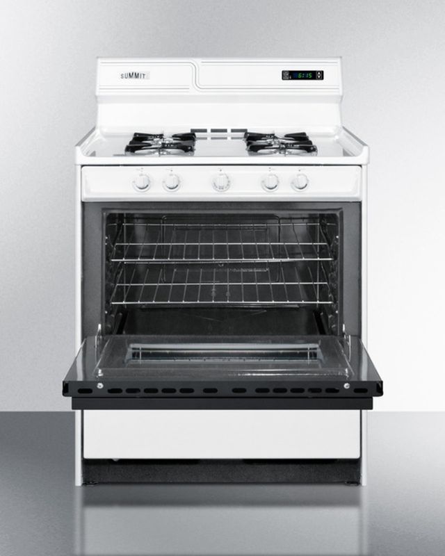 Summit® 30" White Freestanding Gas Range-1