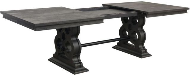 Mazin Furniture Arasina Distressed Dark Pewter Dining Table-3