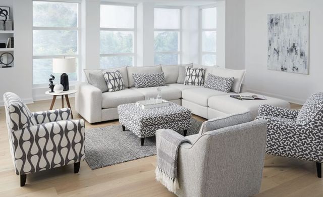 Fusion Furniture Contour Harlow Denim Swivel Glider Chair-1
