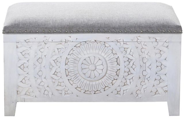 Jaipur Furniture Ronchetti Whitewash Bench Ottoman-1