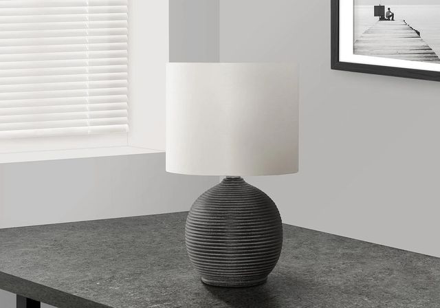 Monarch Specialties Inc. Black Round Resin Table Lamp-2