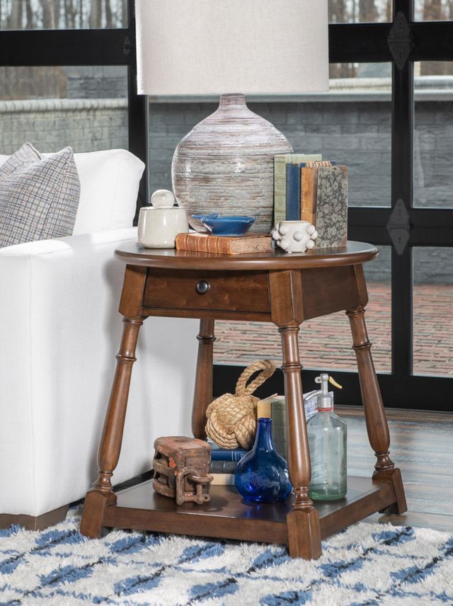Legacy Classic Lake House Pinecone Round End Table-1