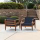 Linon Corolla 2-Piece Navy Acacia/Fabric Outdoor Club Chairs-4