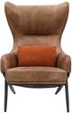 Moe's Home Collection Amos Creamy Cappuccino Leather Accent Chair-1