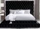 Furniture of America® Stefania Black Queen Upholstered Panel Bed-1