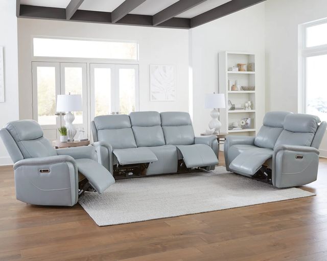 Parker House® Cascade Sea Mist Gray Power Reclining Sofa-1
