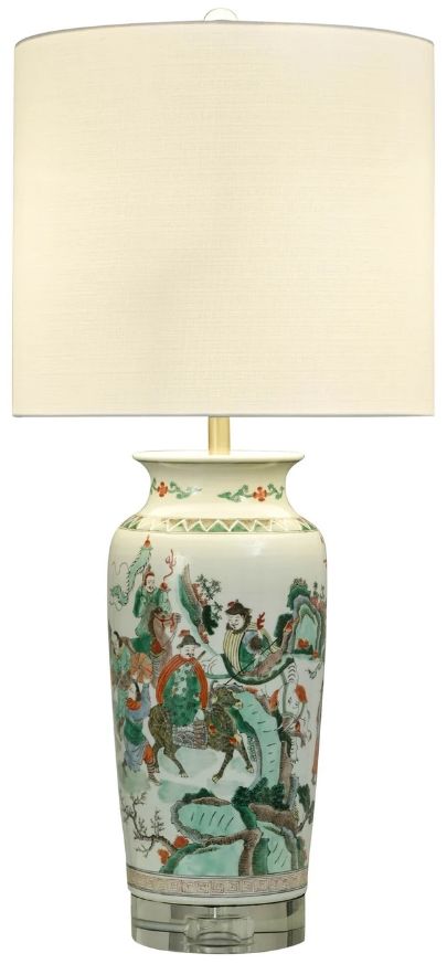 Harp & Finial® Roscoe Chinese Landscape Table Lamp-1