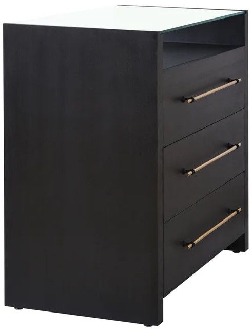 Stylecraft Dann Foley Lifestyle Black Drawer with Gold Glass Top-3