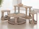 International Furniture Direct Balam Stained White Round Cocktail Table-1