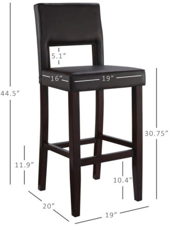 Linon Vega Espresso Bar Stool-2